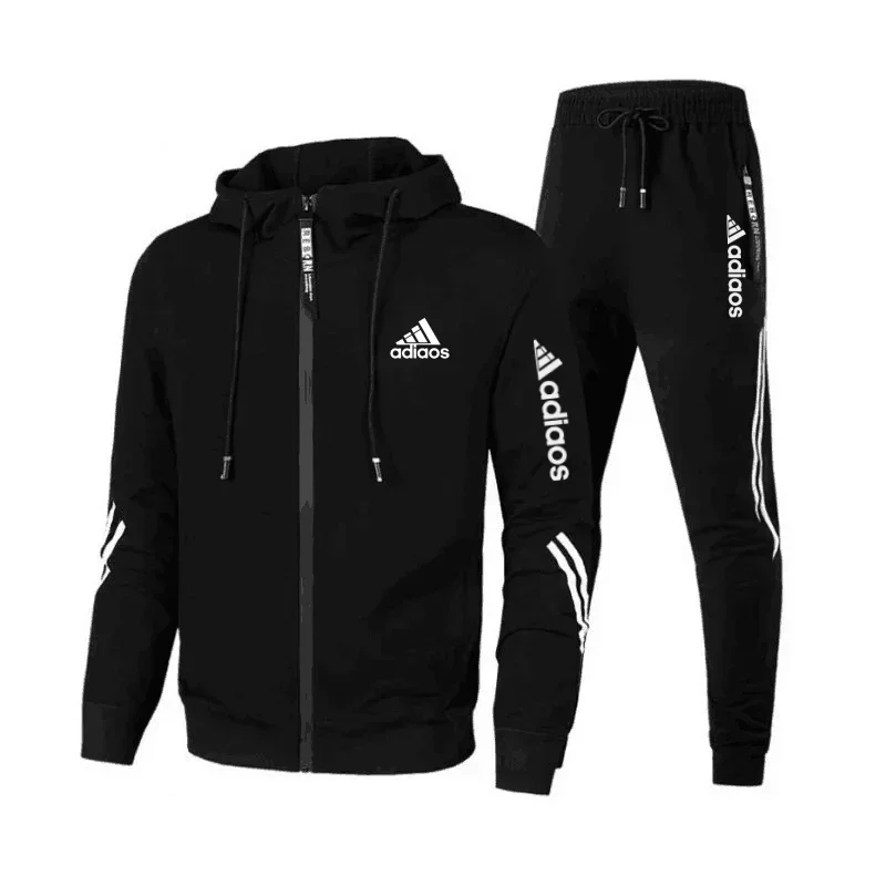 Men'S Spring Fashion - Men's Spring-Autumn Zippered Hooded Sweatshirt Two-Piece