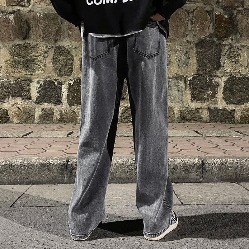 Korean Fashion Men's Baggy Jea - Men'S Fashion Grey Jeans 리뷰 및 가격