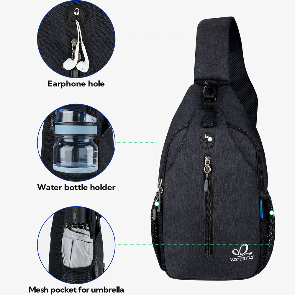 WATERFLY Crossbody Sling Bag C - Fashion Harness Men 리뷰 및 가격