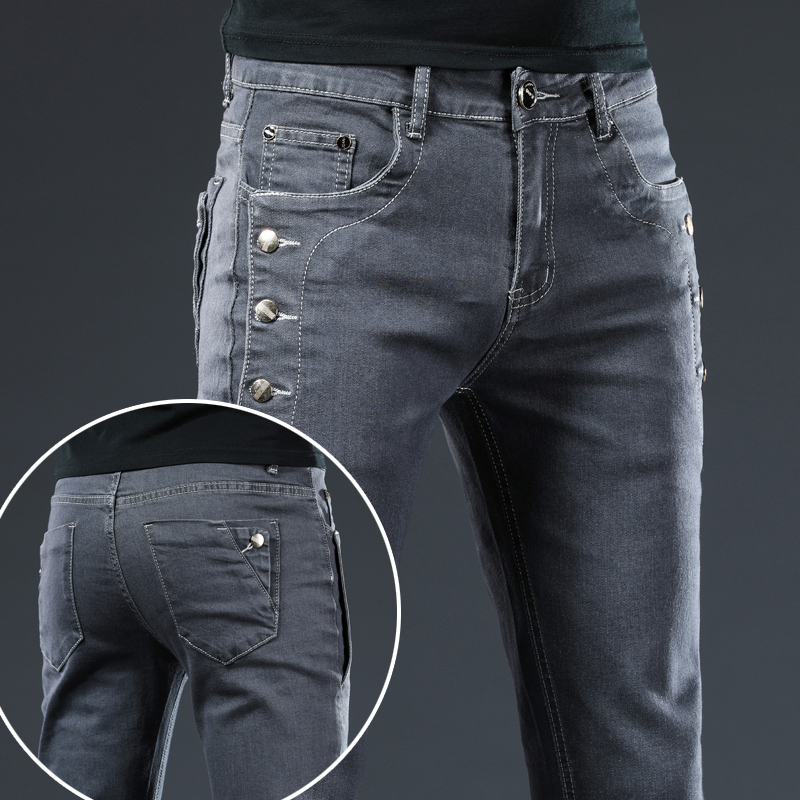 2024 New Men Slim Black Grey S - Men'S Fashion Grey Jeans 리뷰 및 가격