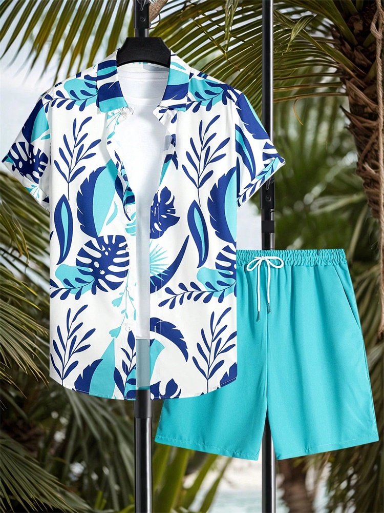 Men's Short-sleeved Shirt Set  - Men'S Fashion Outfits 리뷰 및 가격