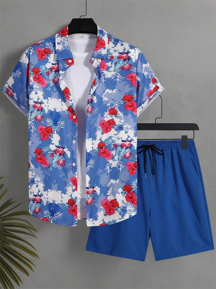 Men's Short-sleeved Shirt Set  - Men'S Fashion Outfits 리뷰 및 가격