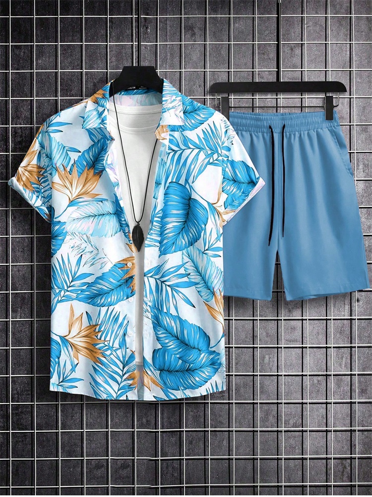 Men's Short-sleeved Shirt Set  - Men'S Fashion Outfits 리뷰 및 가격