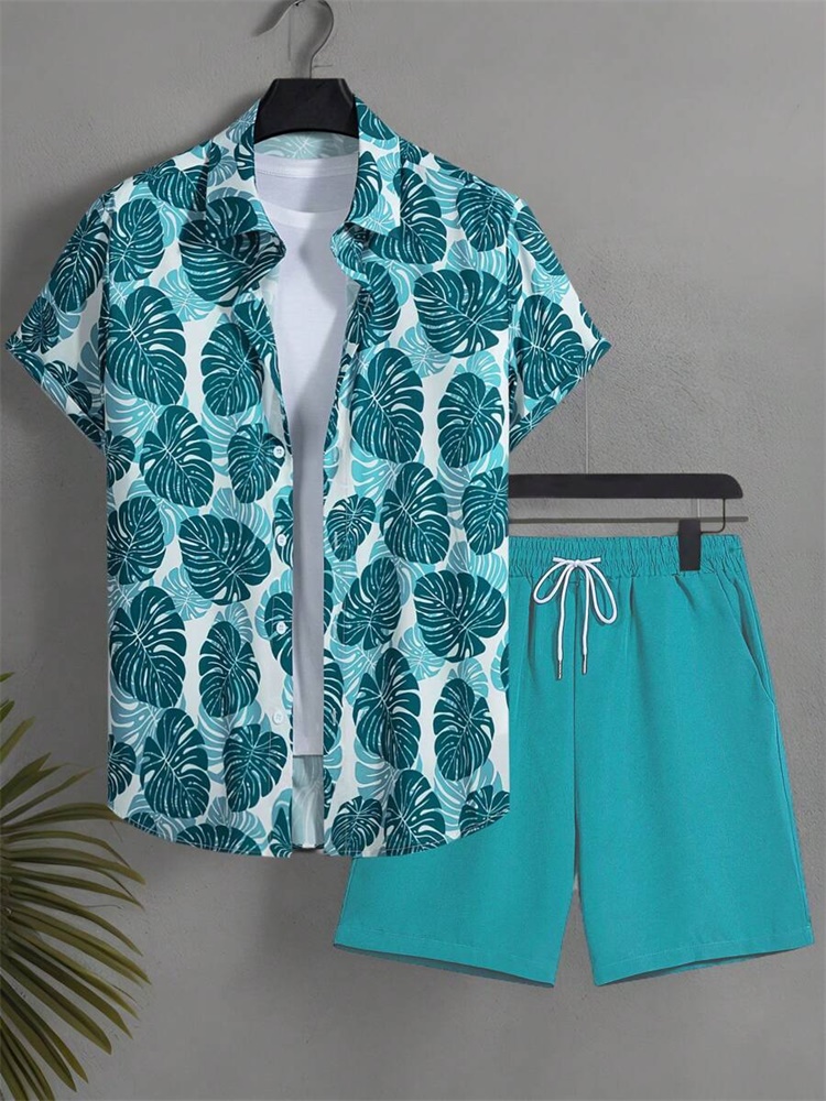 Men's Short-sleeved Shirt Set  - Men'S Fashion Outfits 리뷰 및 가격