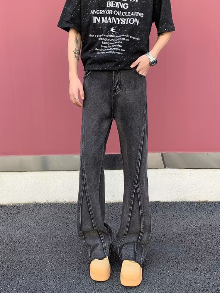 2025 Pantalon Y2K Fashion Blac - Men'S Fashion Grey Jeans 리뷰 및 가격