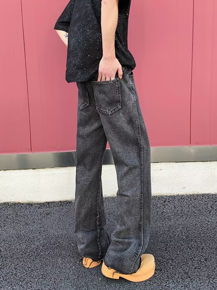 2025 Pantalon Y2K Fashion Blac - Men'S Fashion Grey Jeans 리뷰 및 가격