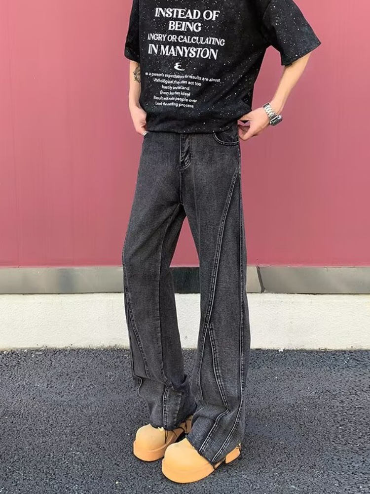 2025 Pantalon Y2K Fashion Blac - Men'S Fashion Grey Jeans 리뷰 및 가격
