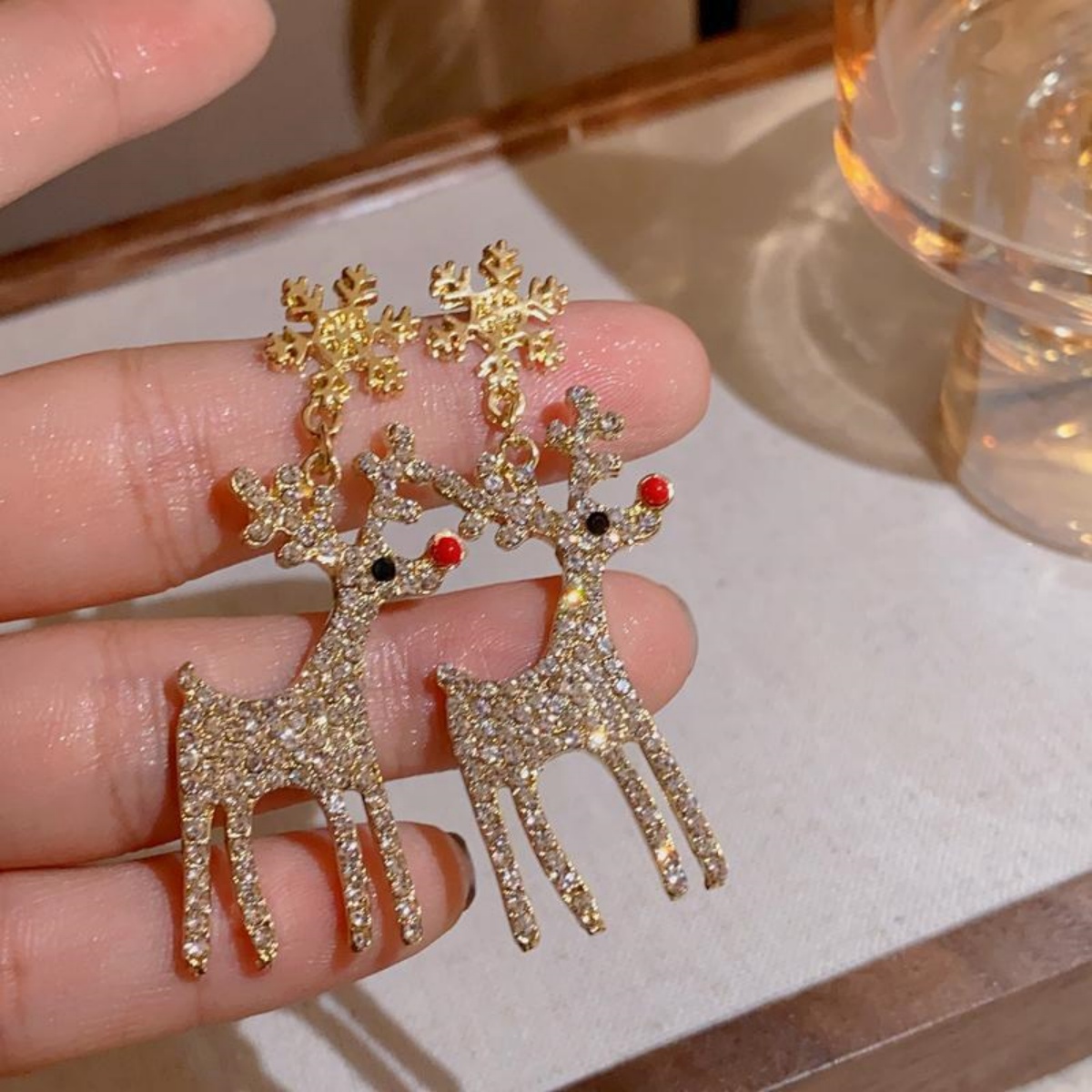 Xmas Holiday Deer Drop Earring - Men'S Fashion Xmas Party 리뷰 및 가격