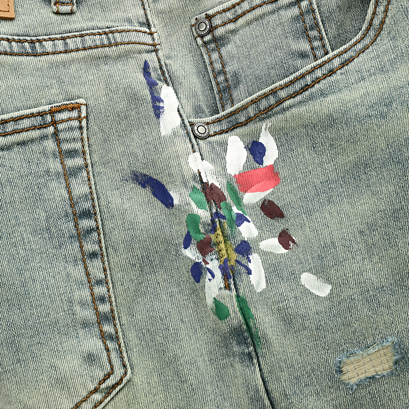 Y2K Fashion NewY2K Jeans Scrat - Men'S Fashion Grey Jeans 리뷰 및 가격