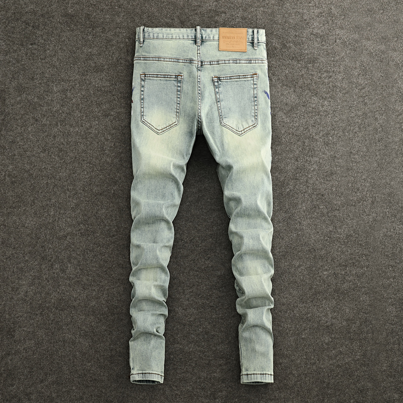 Y2K Fashion NewY2K Jeans Scrat - Men'S Fashion Grey Jeans 리뷰 및 가격