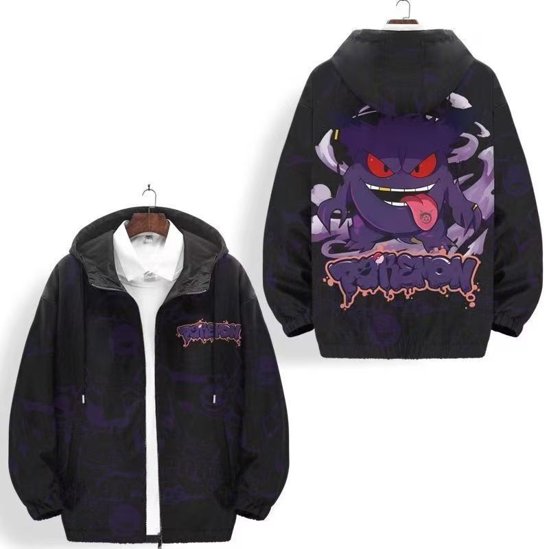 Gengar Hooded Jacket Men Women - Windbreaker Men Zip 리뷰 및 가격
