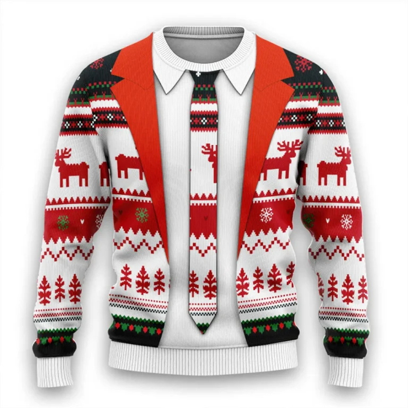 3d Print Fake Tie Suit Sweatsh - Men'S Fashion Xmas Party 리뷰 및 가격