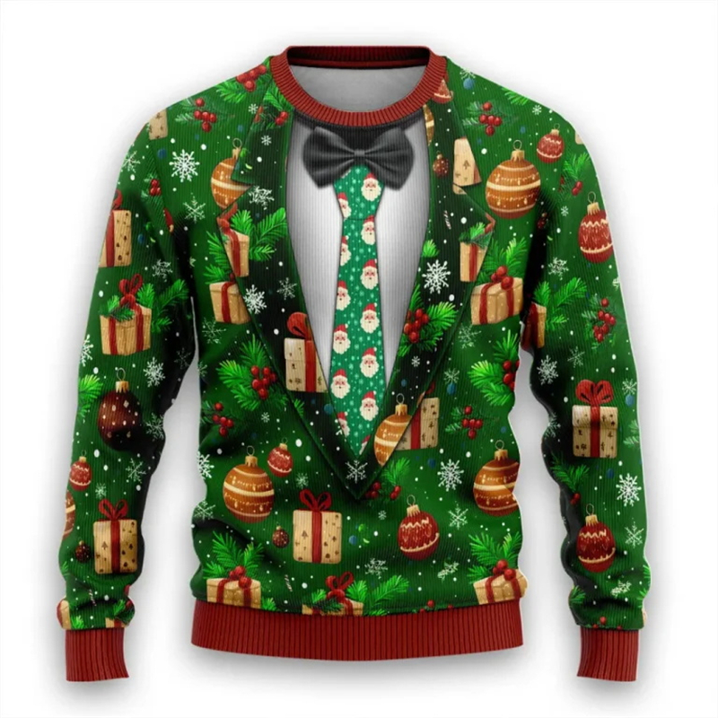 3d Print Fake Tie Suit Sweatsh - Men'S Fashion Xmas Party 리뷰 및 가격