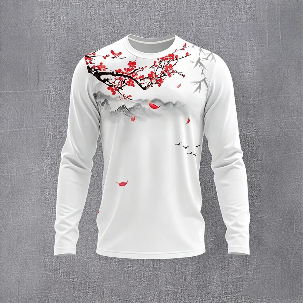 Chinese Style Ink Plum Blossom - Men'S Fashion T Shirts 리뷰 및 가격