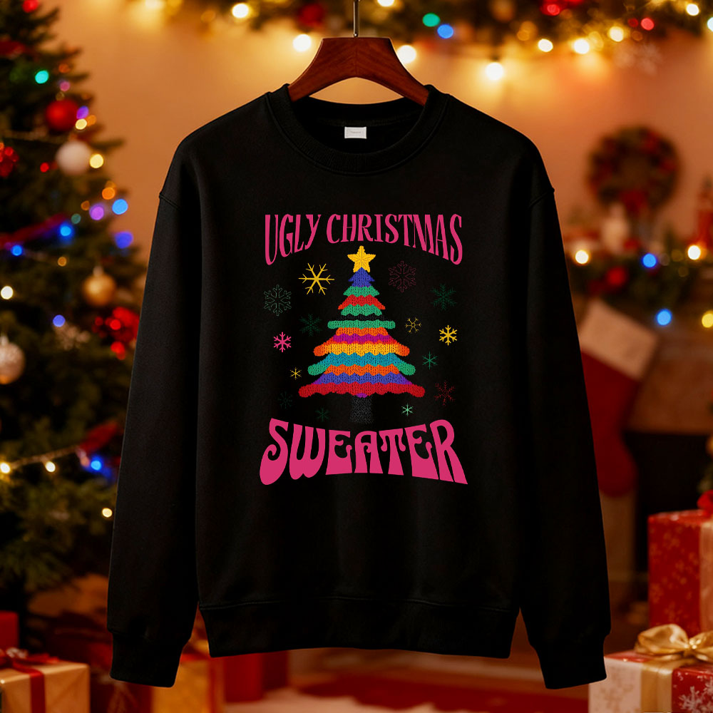 Ugly Christmas Sweater Tree Sw - Men'S Fashion Xmas Party 리뷰 및 가격