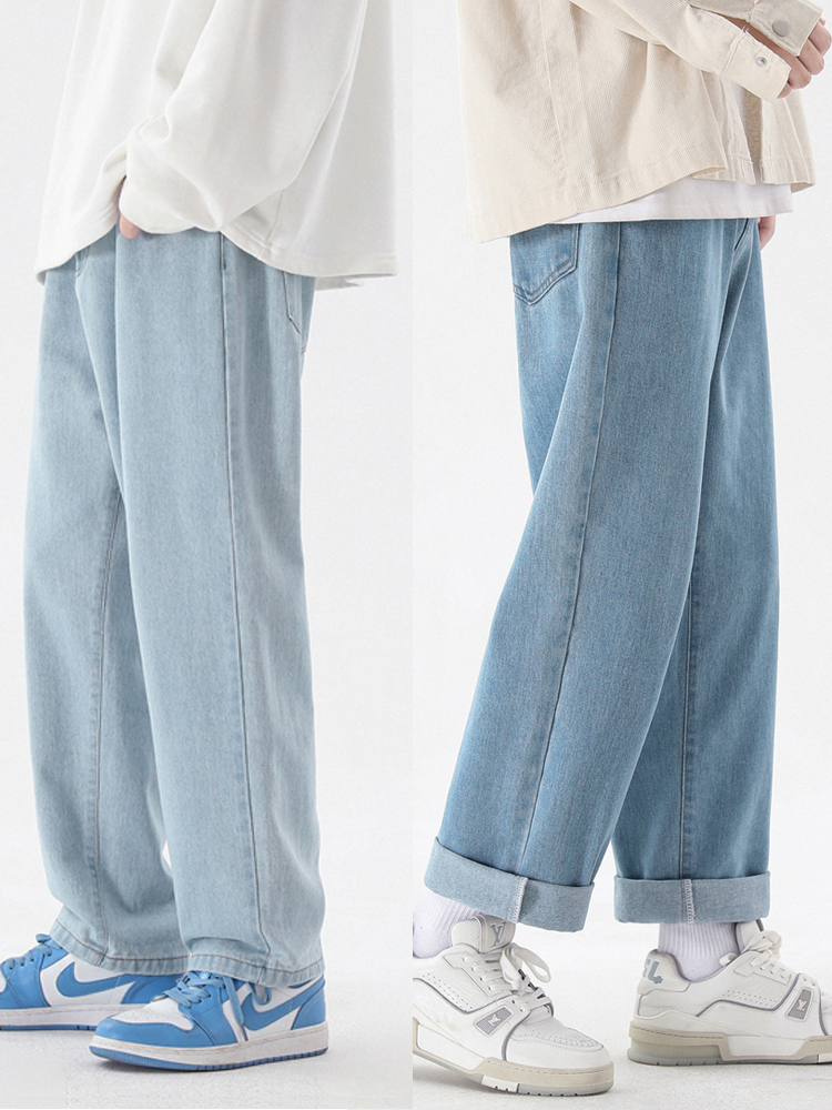 2023 New Korean Fashion Men's  - Men'S Fashion Grey Jeans 리뷰 및 가격
