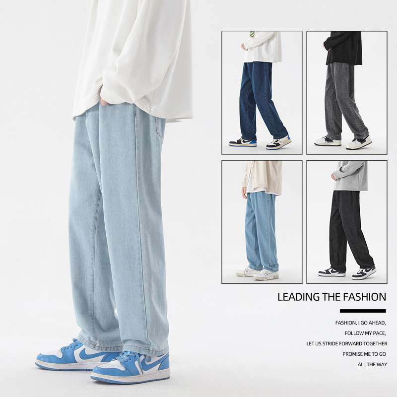 2023 New Korean Fashion Men's  - Men'S Fashion Grey Jeans 리뷰 및 가격