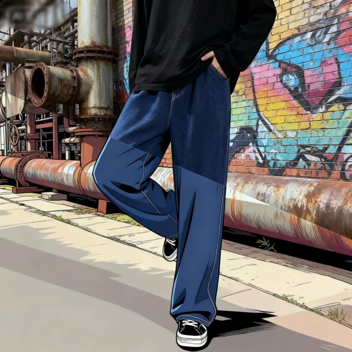 Korean Style Streetwear New Fa - Men'S Fashion Grey Jeans 리뷰 및 가격
