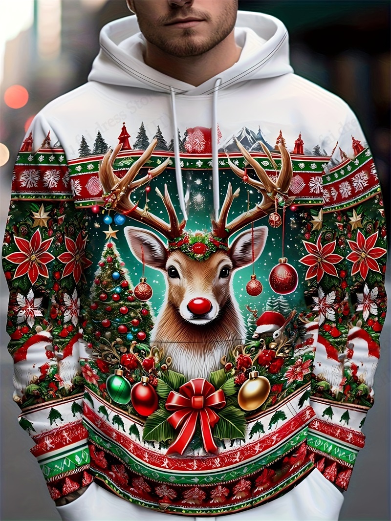 3d Print Santa Claus Elk Hoodi - Men'S Fashion Xmas Party 리뷰 및 가격