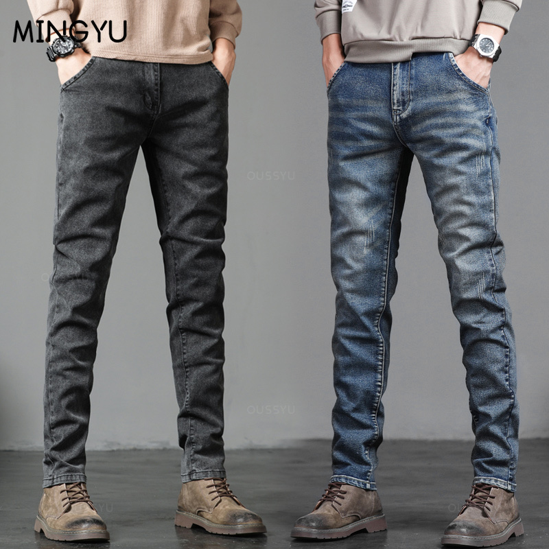 Autumn Winter Cotton Men's Cla - Men'S Fashion Grey Jeans 리뷰 및 가격