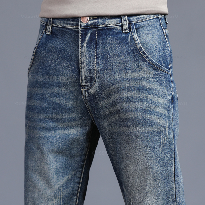 Autumn Winter Cotton Men's Cla - Men'S Fashion Grey Jeans 리뷰 및 가격