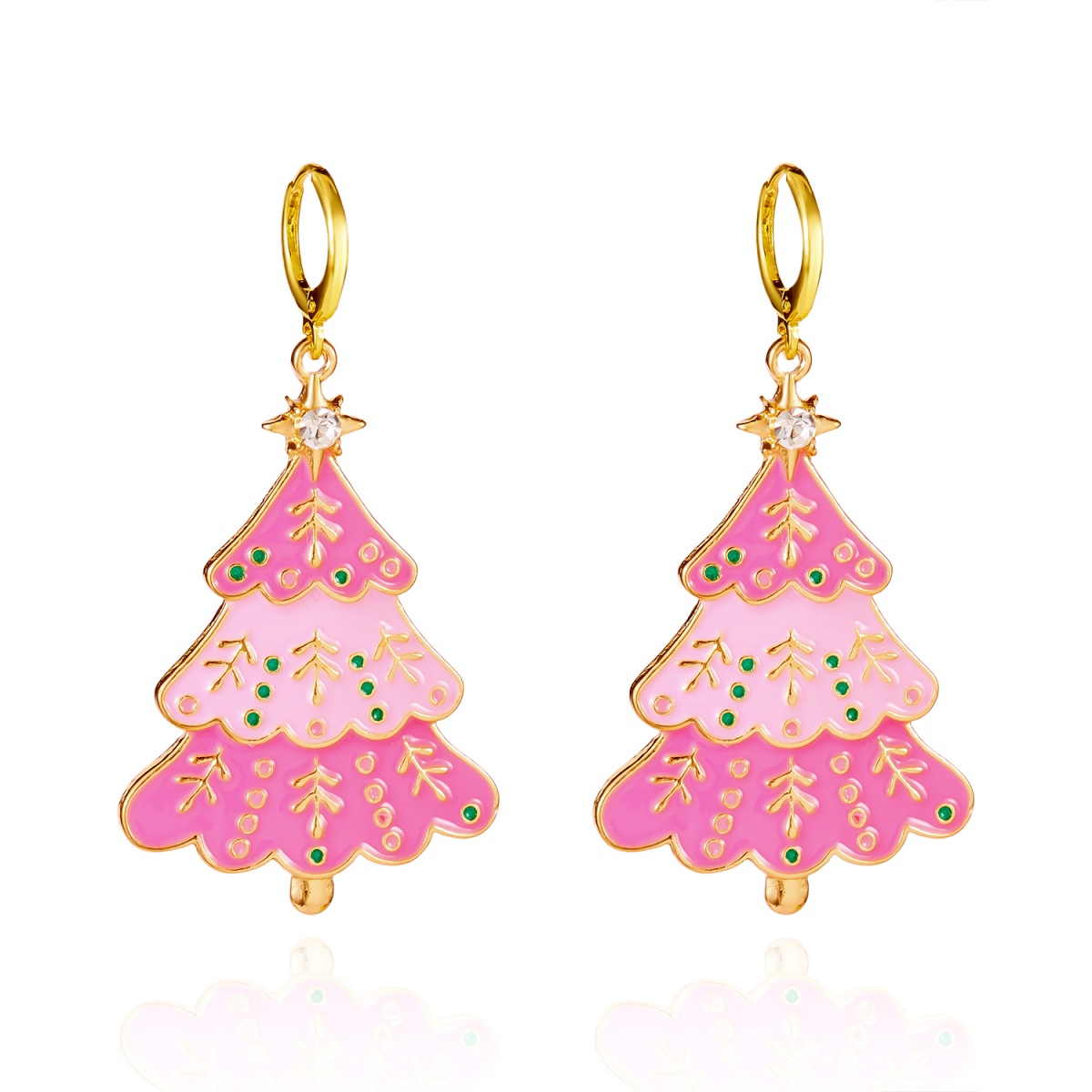 Christmas Earrings Pink Enamel - Men'S Fashion Xmas Party 리뷰 및 가격