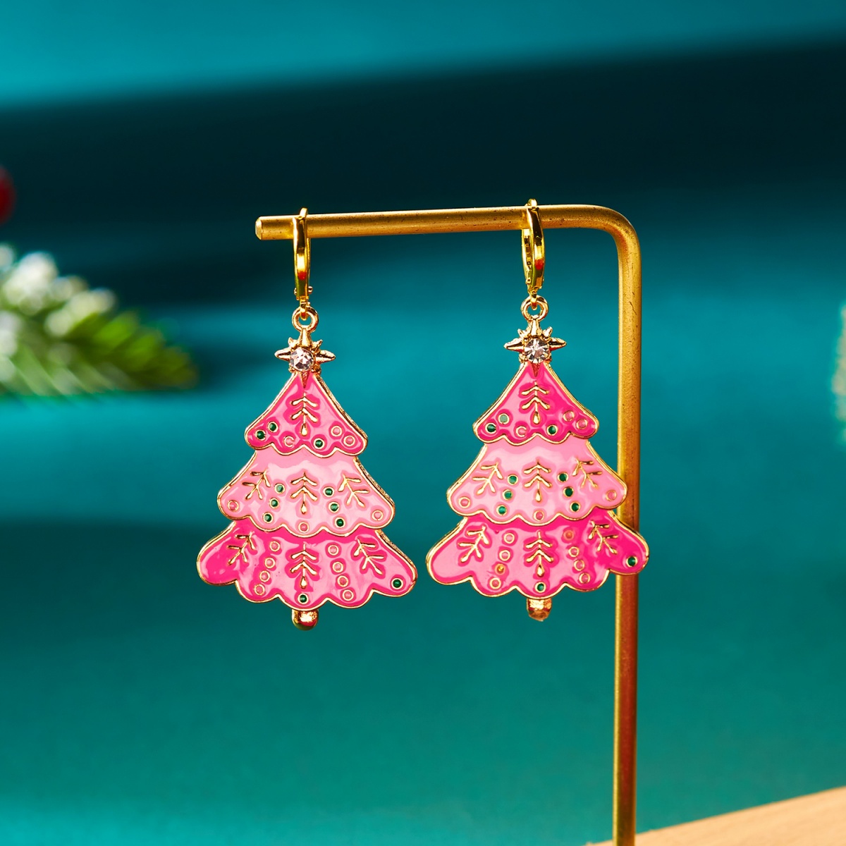 Christmas Earrings Pink Enamel - Men'S Fashion Xmas Party 리뷰 및 가격