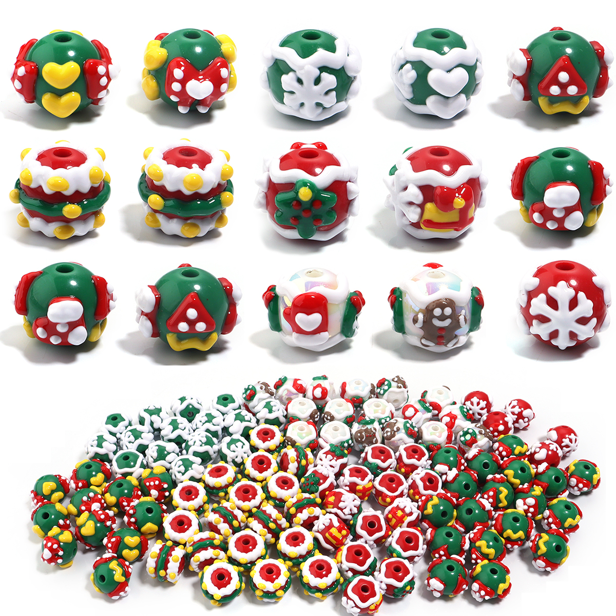 5pcs/lot Chrismas Acrylic Bead - Men'S Fashion Xmas Party 리뷰 및 가격