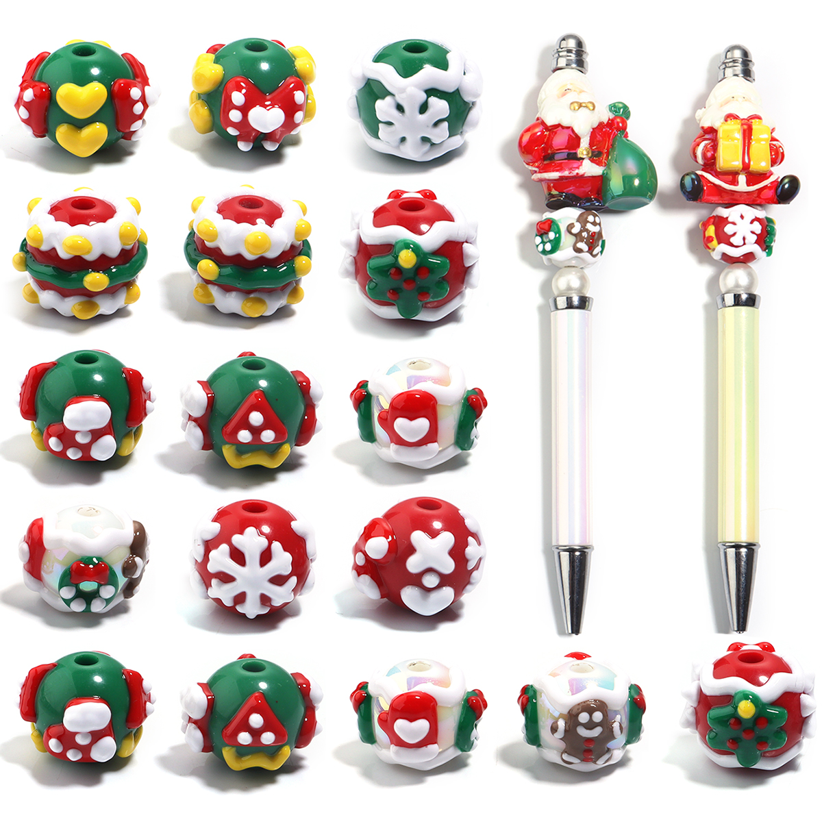 5pcs/lot Chrismas Acrylic Bead - Men'S Fashion Xmas Party 리뷰 및 가격