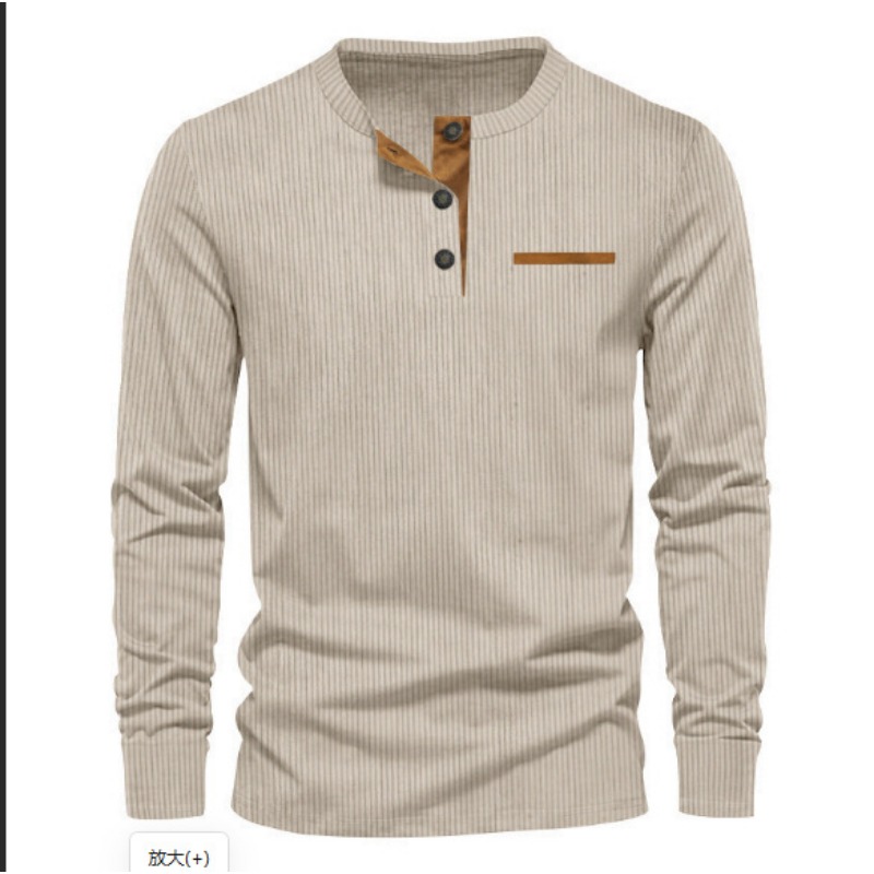 Men's Corduroy Henley Neck Lon - Men'S Fashion T Shirts 리뷰 및 가격