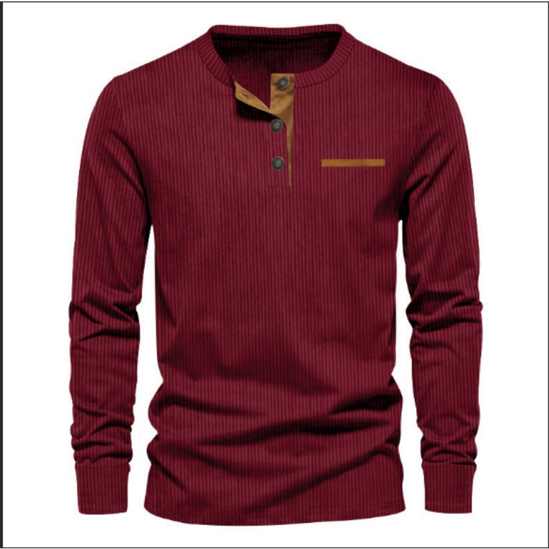 Men's Corduroy Henley Neck Lon - Men'S Fashion T Shirts 리뷰 및 가격