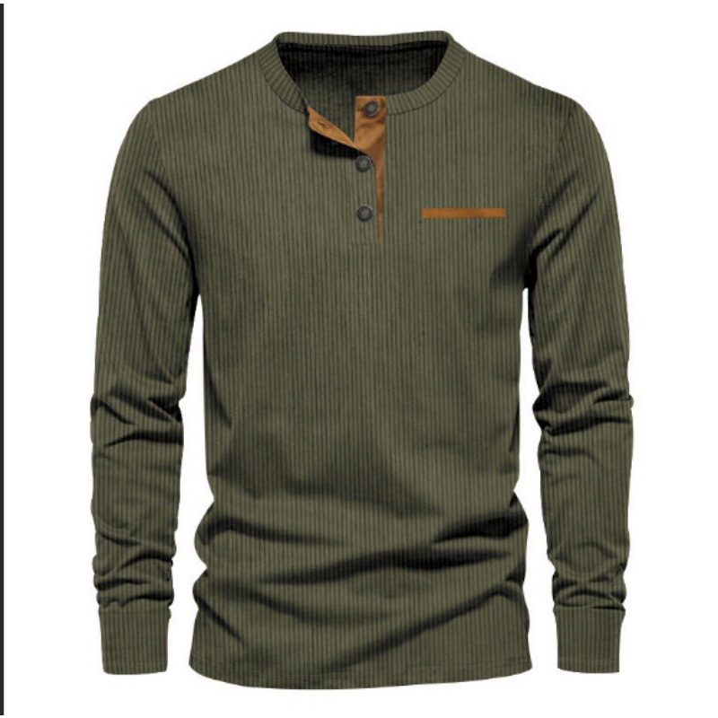 Men's Corduroy Henley Neck Lon - Men'S Fashion T Shirts 리뷰 및 가격