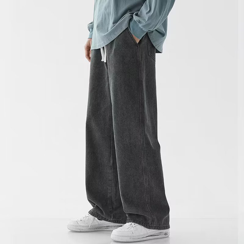 Korean Fashion Men's Baggy Jea - Men'S Fashion Grey Jeans 리뷰 및 가격