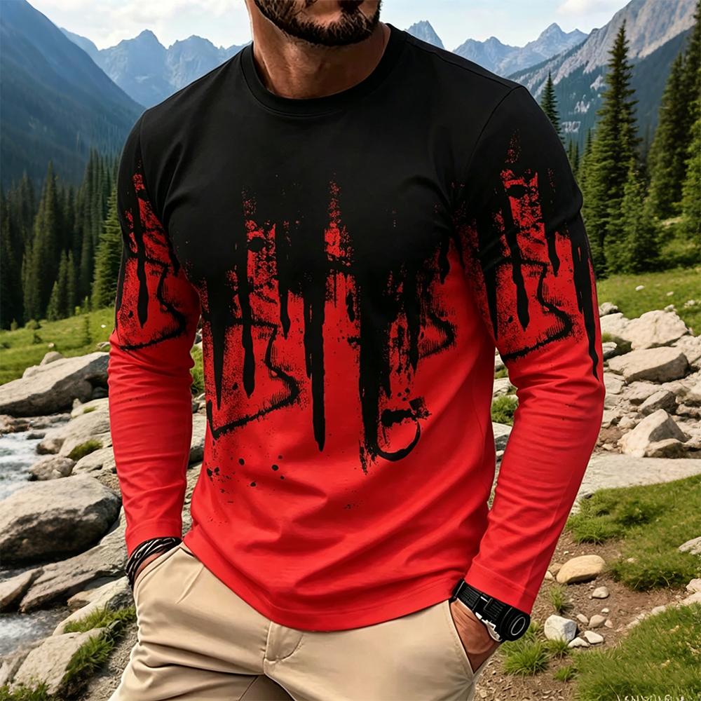 Men's Gradient Ink Splash Long - Men'S Fashion T Shirts 리뷰 및 가격